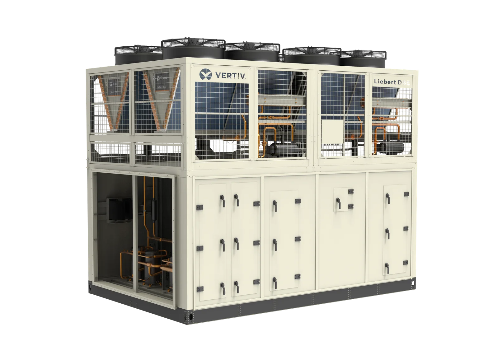 Roof-mounted Vertiv Liebert DSE prefabricated cooling unit