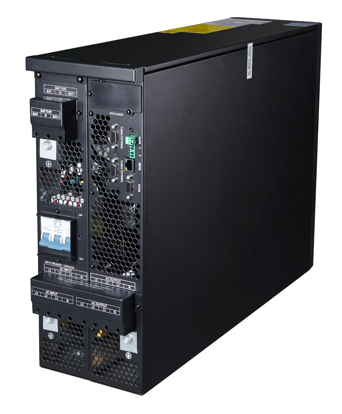 Rear connection view of a Vertiv Liebert GXE UPS