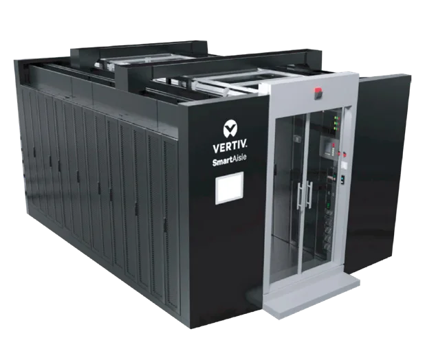 Interior view of a Vertiv SmartAisle 3 modular data center
